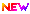 An animated rainbow text that reads: NEW